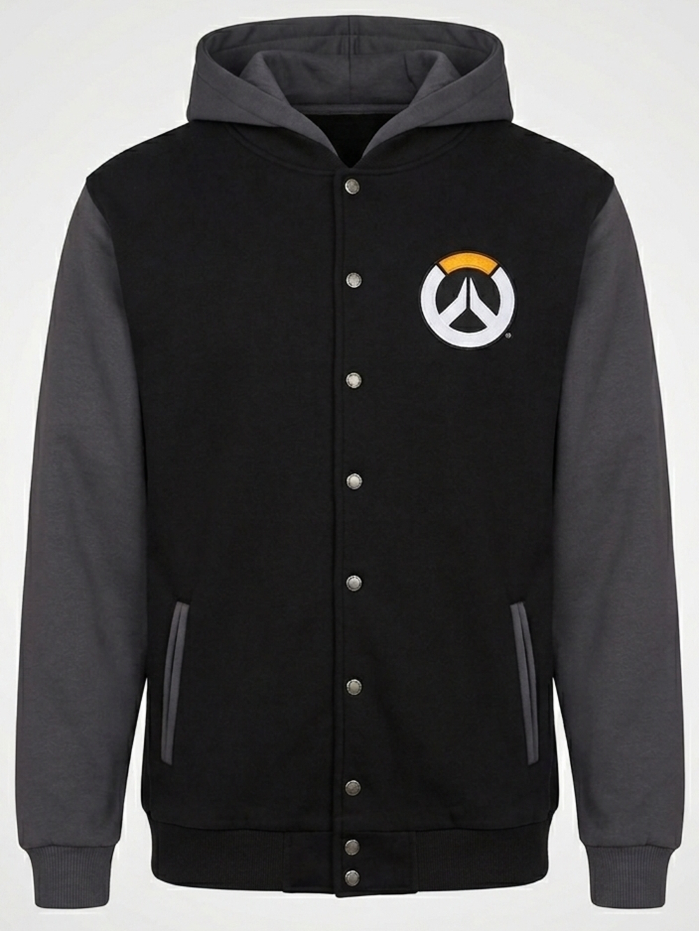 Blizzard Overwatch Black & Charcoal Varsity Hoodie with Game Logo